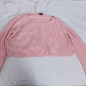 Top Shop Cropped Sweater/Pastel Pink/Sz 10/Oversized/Barbie Core